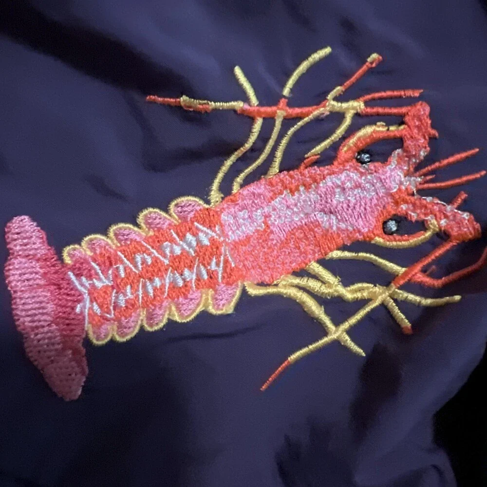 Les Canebiers Swim Shorts Mens 3XL Purple Embroidered Lobsters